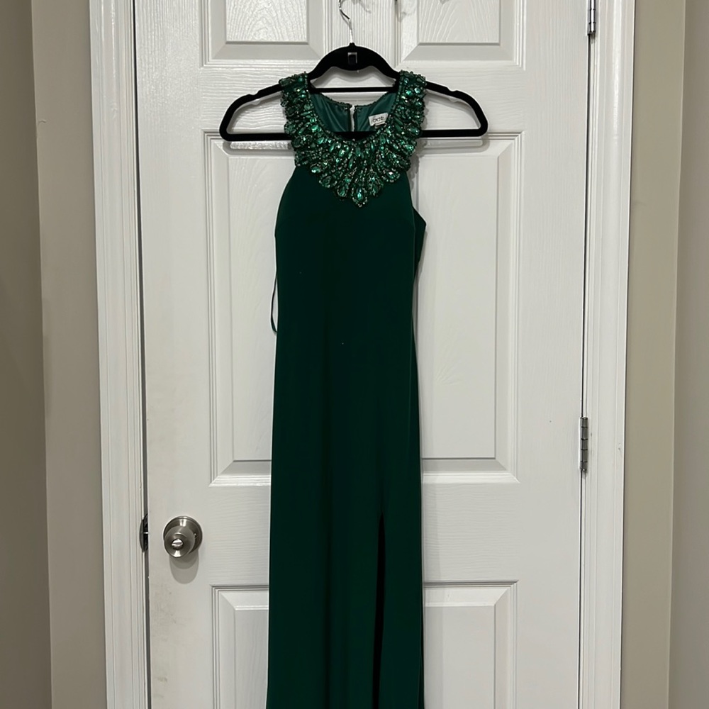 Long Green Fitted Dress
